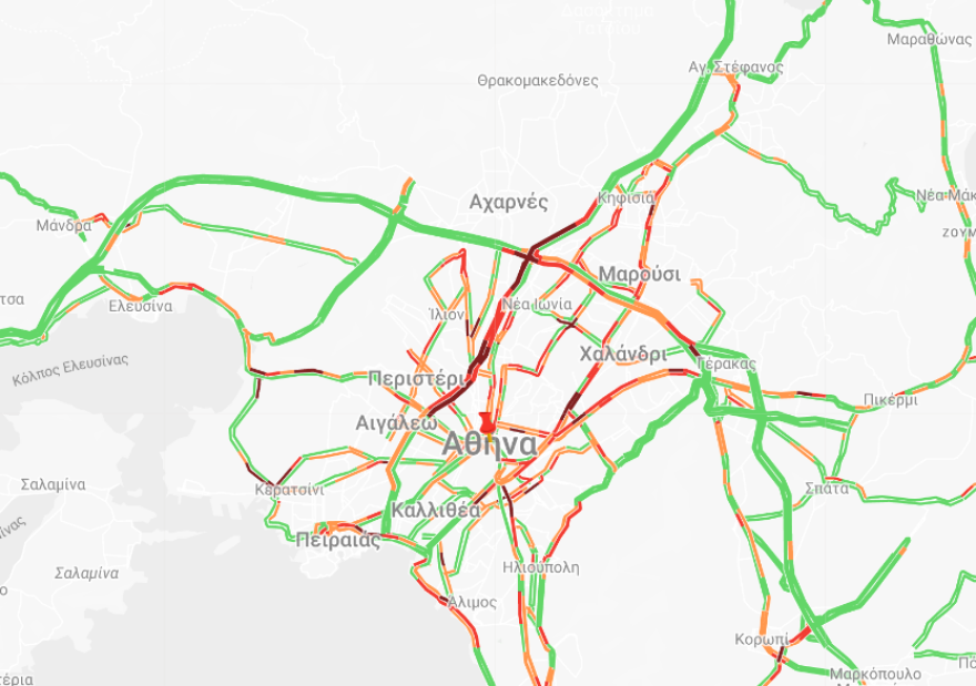 Live η κίνηση στους δρόμους: Σημειωτόν κινούνται οι οδηγοί στον Κηφισό - Καθυστερήσεις και στην Αττική Οδό