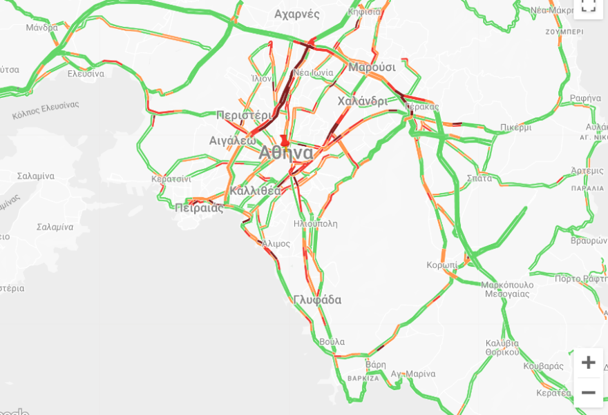 Κίνηση στους δρόμους: Με προβλήματα Κηφισός και Αττική Οδός - Live εικόνα