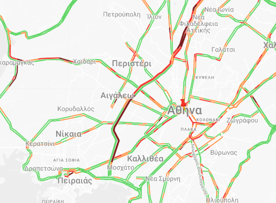 Κίνηση τώρα: Τροχαίο ατύχημα στην άνοδο του Κηφισού - Μποτιλιάρισμα και στον Σκαραμαγκά