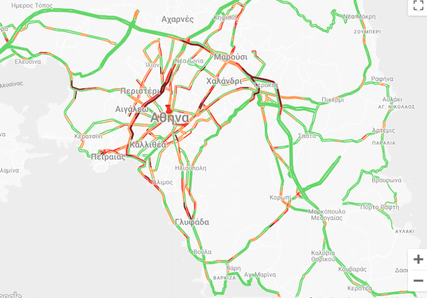 Κίνηση στους δρόμους: Πού υπάρχουν καθυστερήσεις 