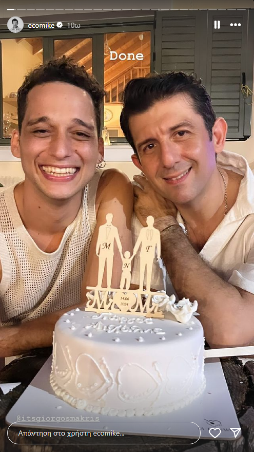 Μιχάλης Οικονόμου: Παντρεύτηκε τον σύντροφό του, Γιώργο Μακρή