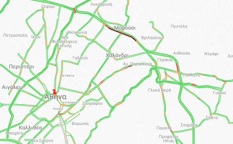 Αττική Οδός: Σύγκρουση αυτοκινήτων στο ύψος του κόμβου Πεντέλης στο ρεύμα προς αεροδρόμιο