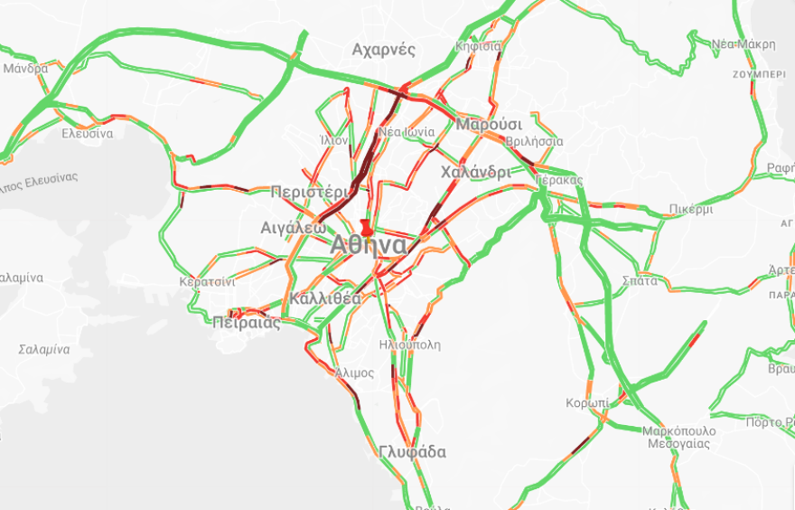 Σημειωτόν η κίνηση σε Κηφισό, Κηφισίας, Μεσογείων και Κατεχάκη - Live εικόνα