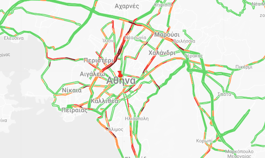 Κίνηση στους δρόμους: Μποτιλιάρισμα στον Κηφισό - Στο κόκκινο και σήμερα η Αττική Οδός