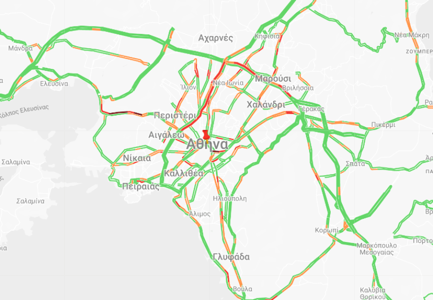 Κίνηση τώρα: Μποτιλιάρισμα στον Σκαραμαγκά - Πού έχει κίνηση 