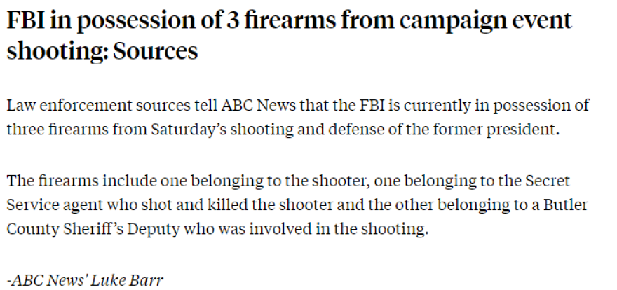 CNN: Πυροβολισμοί από συνολικά τρία όπλα έπεσαν στην απόπειρα δολοφονίας κατά του Τραμπ