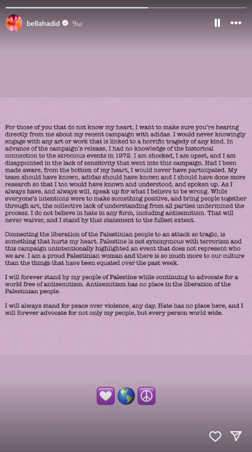 Μπέλα Χαντίντ: Απαντάει στην αμφιλεγόμενη διαφήμιση της Adidas - Έπρεπε να είχα κάνει περισσότερη έρευνα