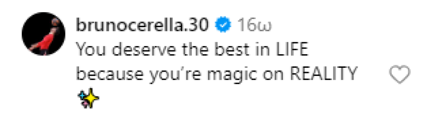 Μπρούνο Τσερέλα για Αθηνά Οικονομάκου: Αξίζεις τα καλύτερα στη ζωή γιατί είσαι μαγική στην πραγματικότητα