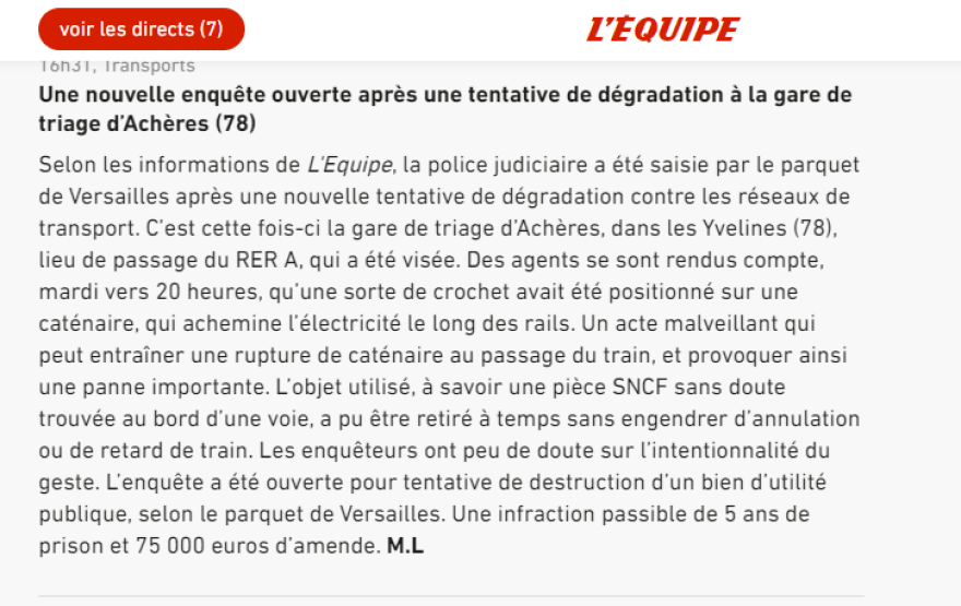 Ολυμπιακοί Αγώνες: Νέα απόπειρα δολιοφθοράς του σιδηροδρομικού δικτύου