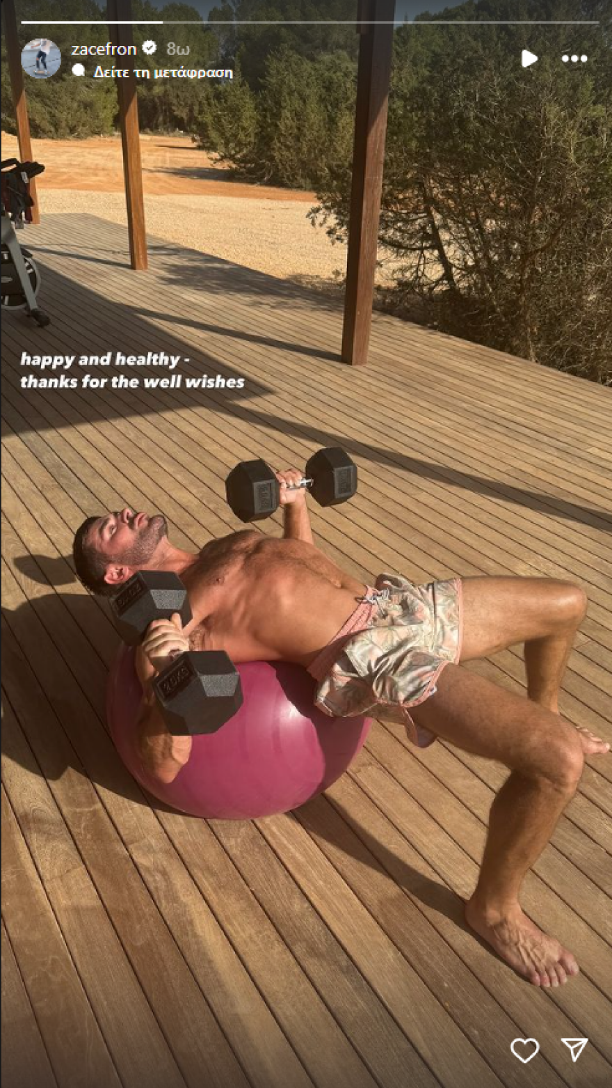 Ζακ Έφρον: Η φωτογραφία μετά το ατύχημα που είχε σε πισίνα στην Ισπανία - Χαρούμενος και υγιής, γράφει 