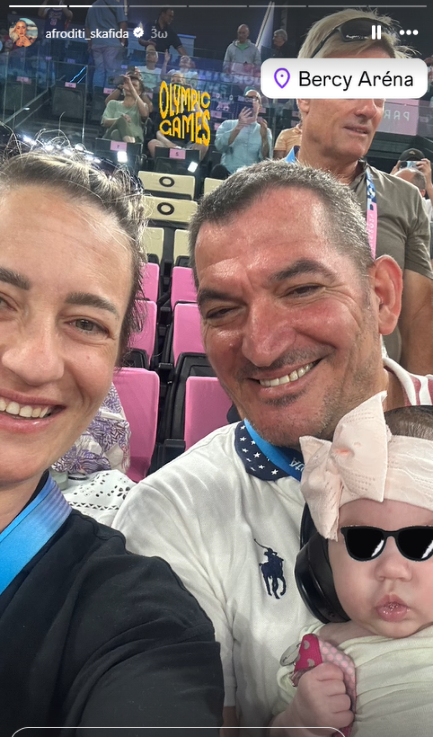 Αφροδίτη Σκαφίδα - Πύρρος Δήμας: Με την κόρη τους στο Παρίσι για τους Ολυμπιακούς Αγώνες