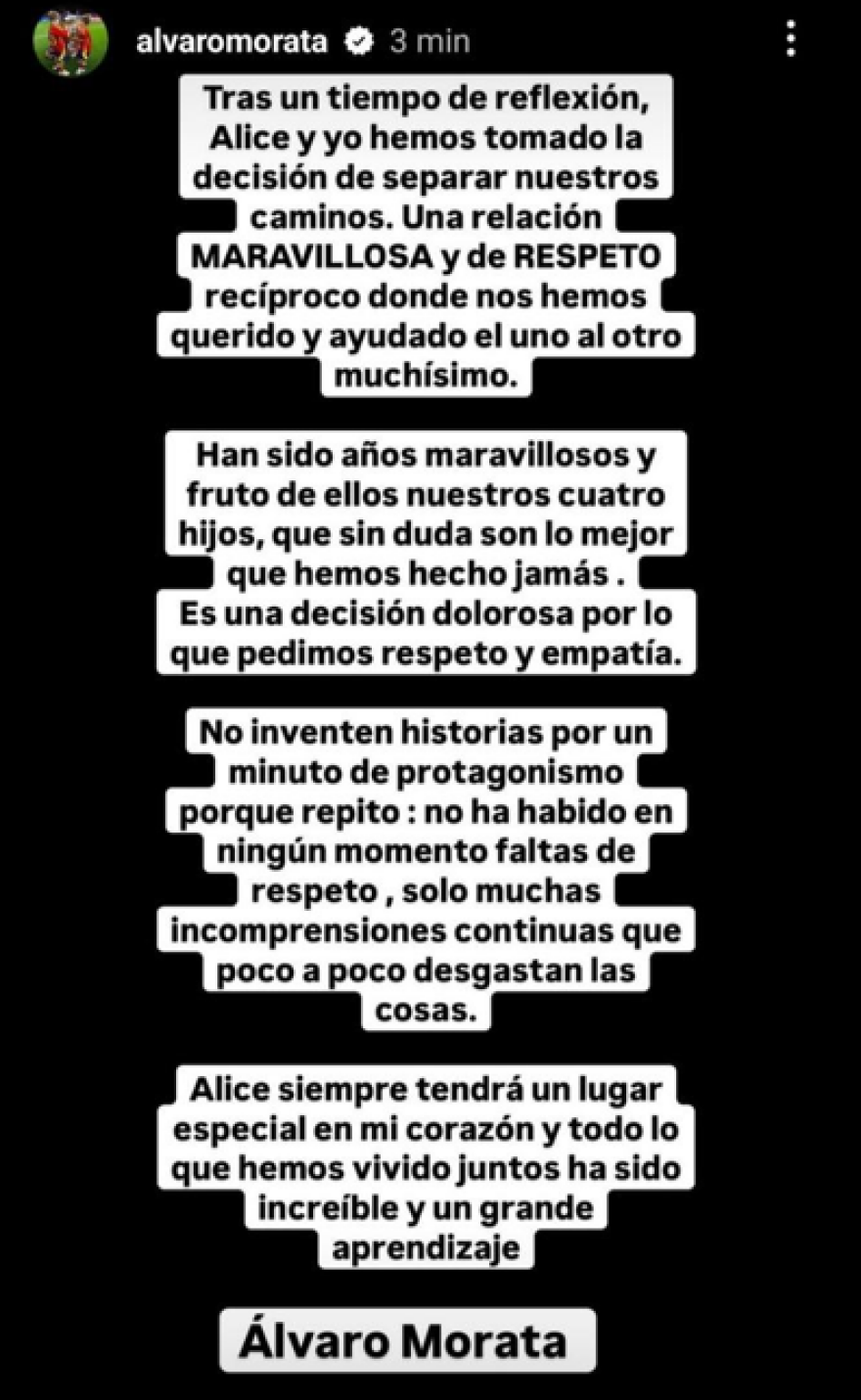 Άλβαρο Μοράτα: Διαζύγιο βόμβα μετά από 7 χρόνια γάμου με την Καμπέλο - Διαψεύδουν τις φήμες για τρίτο πρόσωπο 