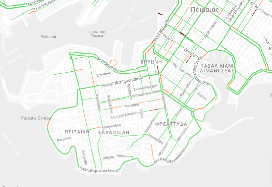 Καθίζηση του οδωστρώματος στην οδό Κρεββατά στον Πειραιά	