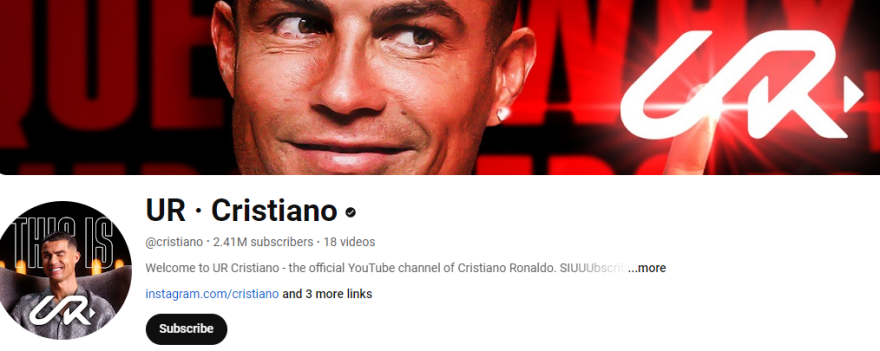 Κριστιάνο Ρονάλντο: Έφτιαξε το δικό του κανάλι στο YouTube και σε 1 ώρα και 29 λεπτά έφτασε τους 1 εκατ. συνδρομητές 