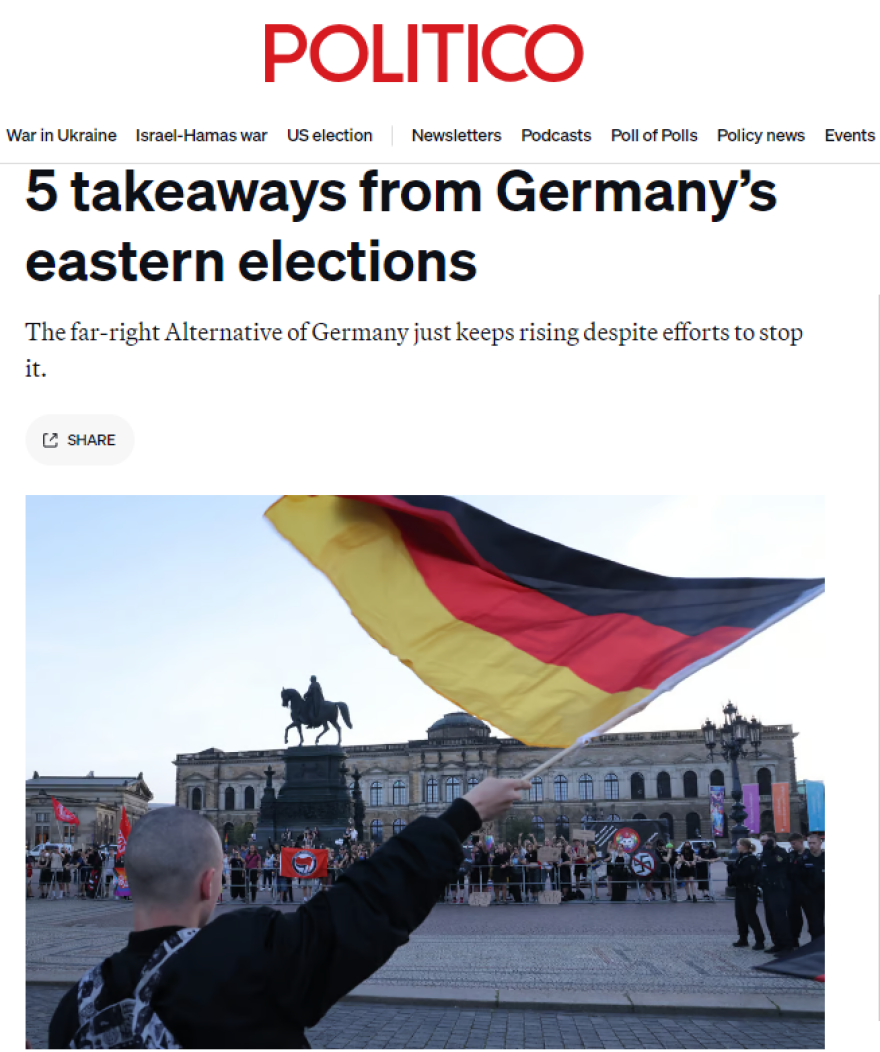 Γερμανία - Politico: Πέντε συμπεράσματα για τις εκλογές και τη μεγάλη άνοδο της ακροδεξιάς του AfD