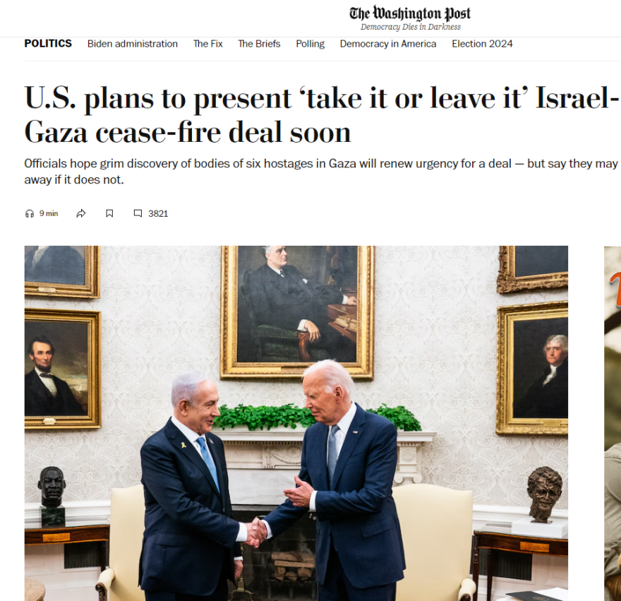 Πόλεμος στο Ισραήλ - Washington Post: Ο Μπάιντεν ετοιμάζει τελεσίγραφο «take it or leave it» για κατάπαυση πυρός