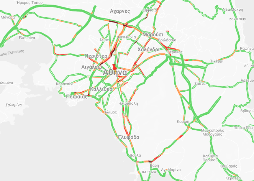Κίνηση τώρα: Η κατάσταση στους δρόμους αυτή την ώρα - Xωρίς ταξί σήμερα η Αθήνα