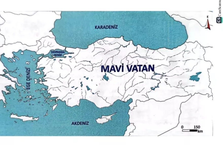 Η «Γαλάζια Πατρίδα» στα τουρκικά σχολικά βιβλία - Ο χάρτης που παρουσιάζεται στους μαθητές