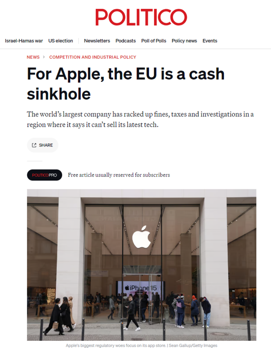Apple: Πρόστιμα δισεκατομμυρίων και περιορισμοί από την ΕΕ - Γιατί δεν θα διαθέσει στην Ευρώπη την AI του iPhone 16
