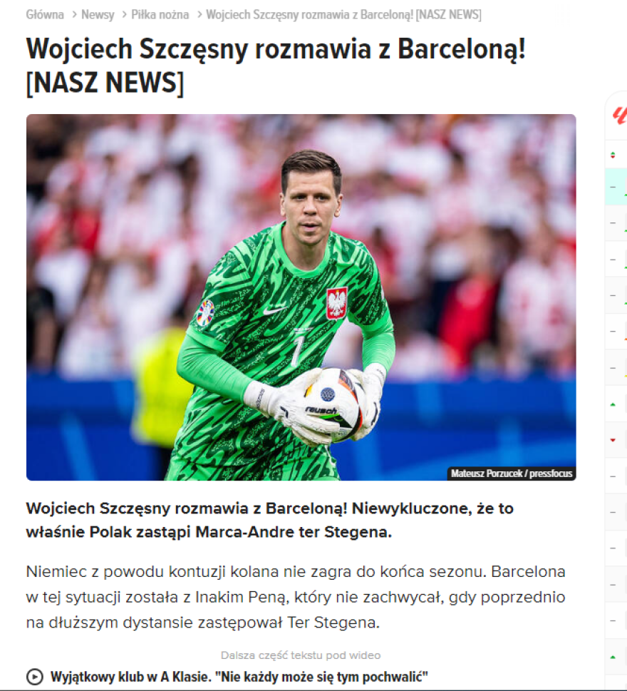 Μπαρτσελόνα: Σε επαφές με τον Βόϊτσεχ Σέζνι για τη θέση του Τερ Στέγκεν