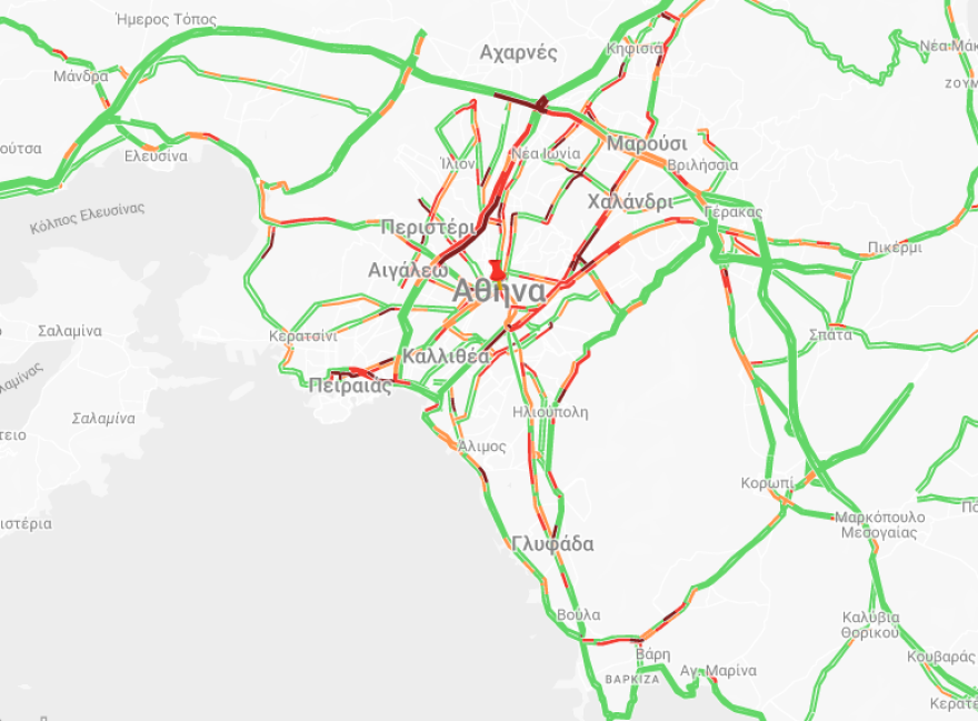 Κίνηση τώρα: Μποτιλιάρισμα σε Κηφισό, Κηφισίας και Αττική Οδό 