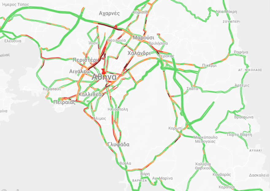 Κίνηση τώρα: Μποτιλιάρισμα σε Κηφισό, Κηφισίας και Αττική Οδό 