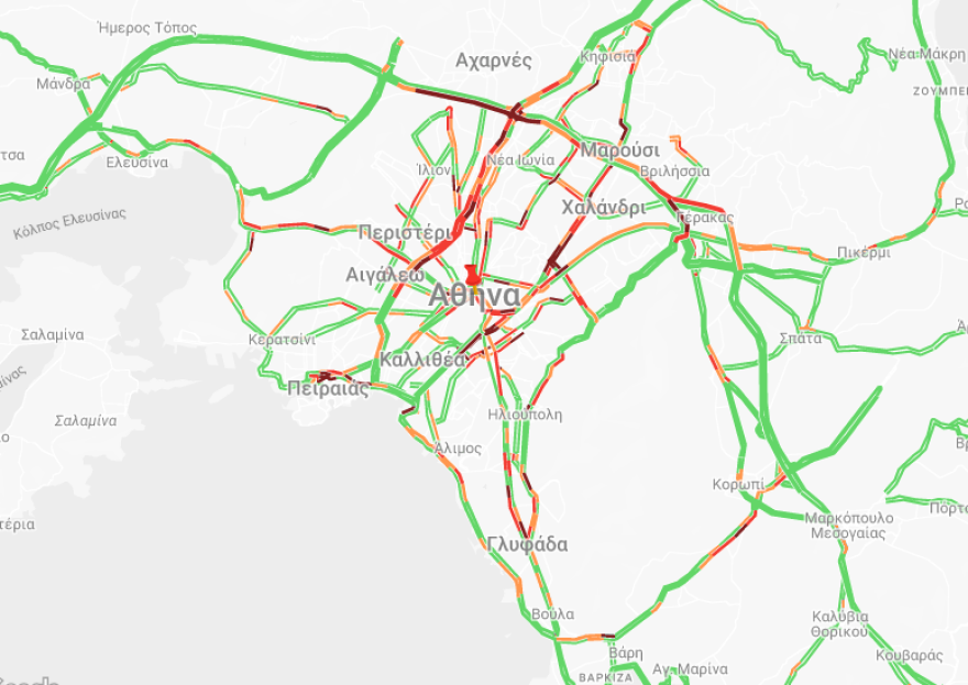 Κίνηση τώρα: Μποτιλιάρισμα σε  κεντρικούς δρόμους - Μεγάλες καθυστερήσεις και στην Αττική Οδό 