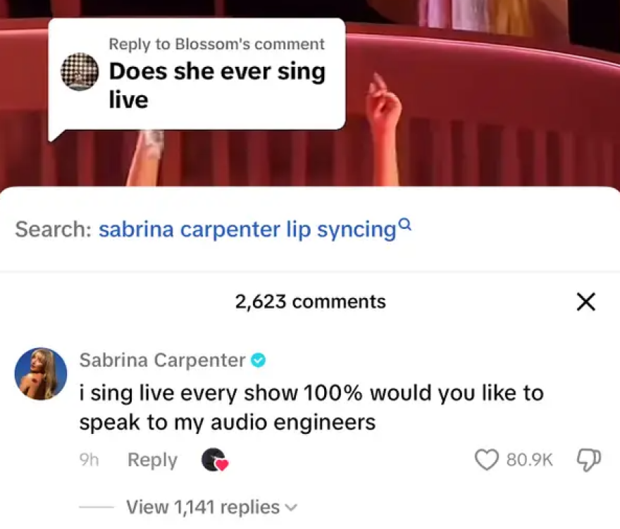 Σαμπρίνα Κάρπεντερ: Η απάντησή της σε όσους την κατηγορούν ότι παίζει playback στις συναυλίες της 