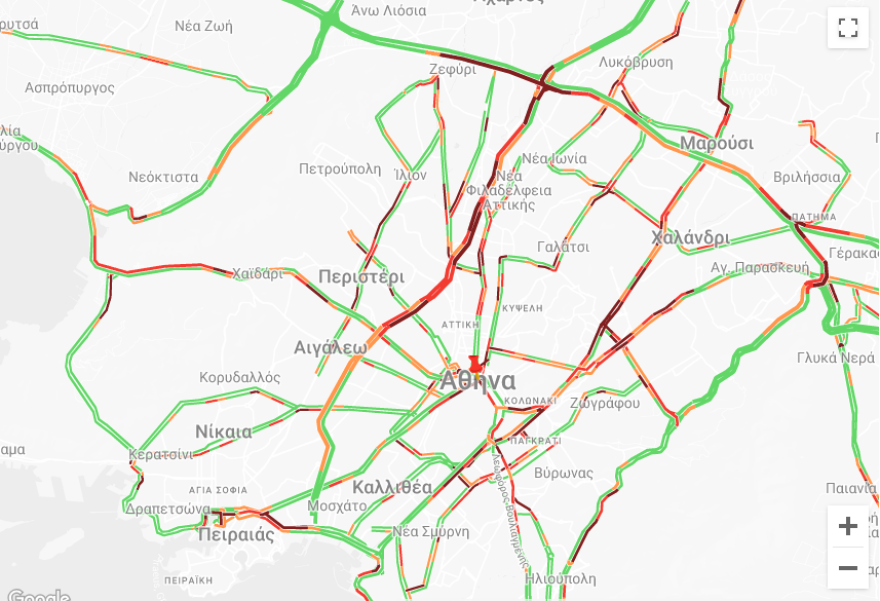 Kίνηση στους δρόμους: Μποτιλιάρισμα στην Αττική Οδό, προβλήματα και στην Περιφερειακή Αιγάλεω, λόγω ανατροπής φορτηγού