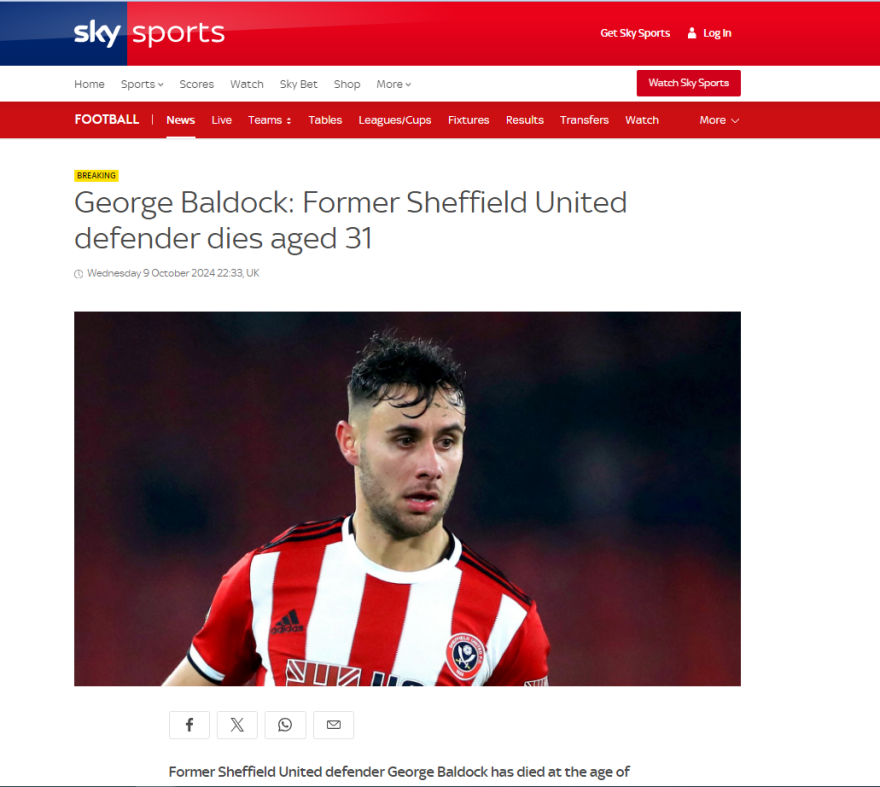 Ο κόσμος του ποδοσφαίρου αποχαιρετά τον Τζόρτζ Μπάλντοκ