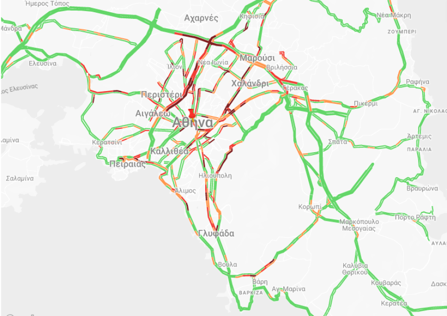 Κίνηση τώρα: Μποτιλιαρισμένη η Αττική Οδός - Live εικόνα