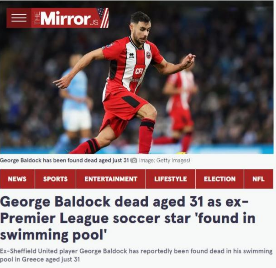 Τζορτζ Μπάλντοκ: Συγκλονισμένα τα διεθνή ΜΜΕ για τον χαμό του - «Η τραγωδία ενός αστέρα»