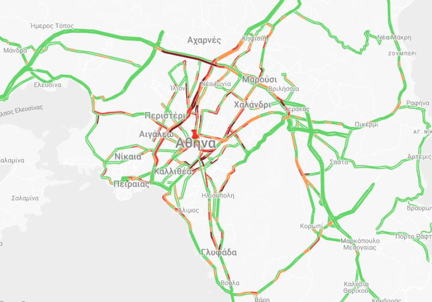 Κίνηση στους δρόμους: Κόκκινος ο Κηφισός, καθυστερήσεις και στην Αττική Οδό - Live εικόνα 
