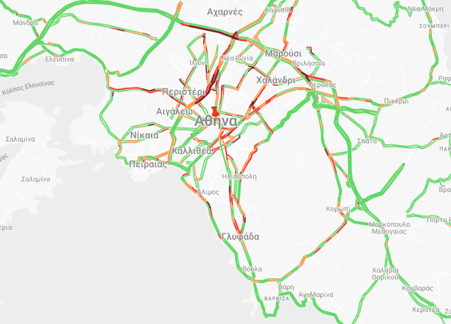 Κίνηση τώρα: Μποτιλιάρισμα σε Κηφισό και Αττική Οδό - Live η κίνηση στους δρόμους
