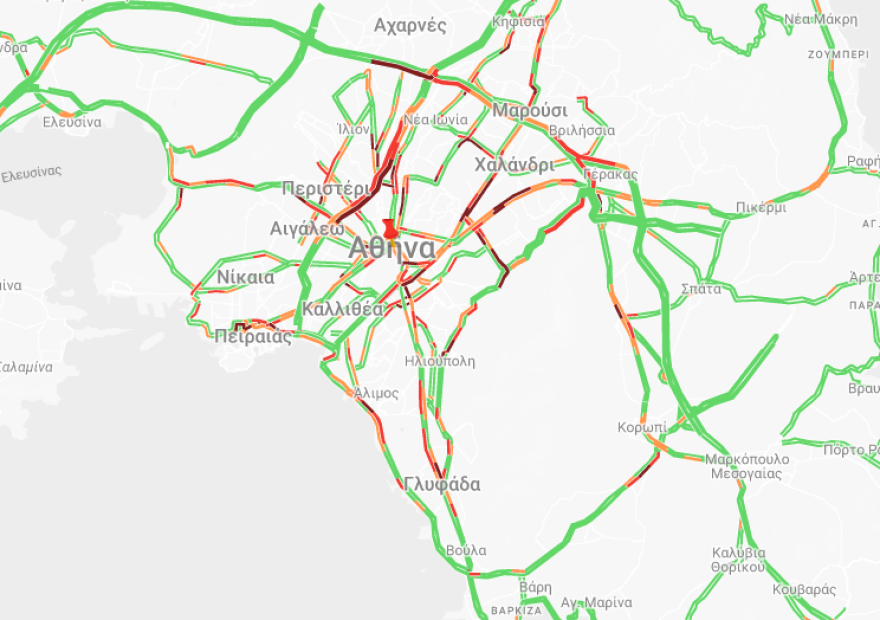 Live η κίνηση στους δρόμους: Μποτιλιαρισμένος ο Κηφισός - Καθυστερήσεις στην Αττική Οδό