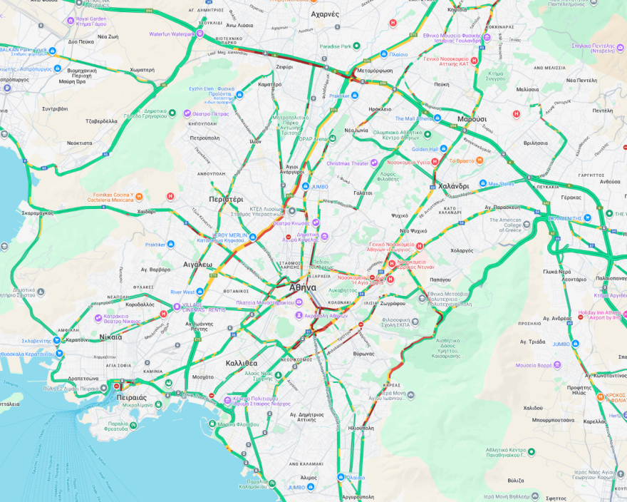 Κίνηση στους δρόμους τώρα live: Αυξημένη κίνηση τώρα σε Αττική Οδό και Κατεχάκη, συνεχίζονται τα προβλήματα στην κυκλοφορία
