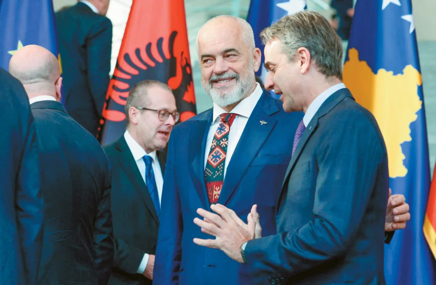 Ο Κυριάκος Μητσοτάκης με τον πρωθυπουργό της Αλβανίας Εντι Ράμα