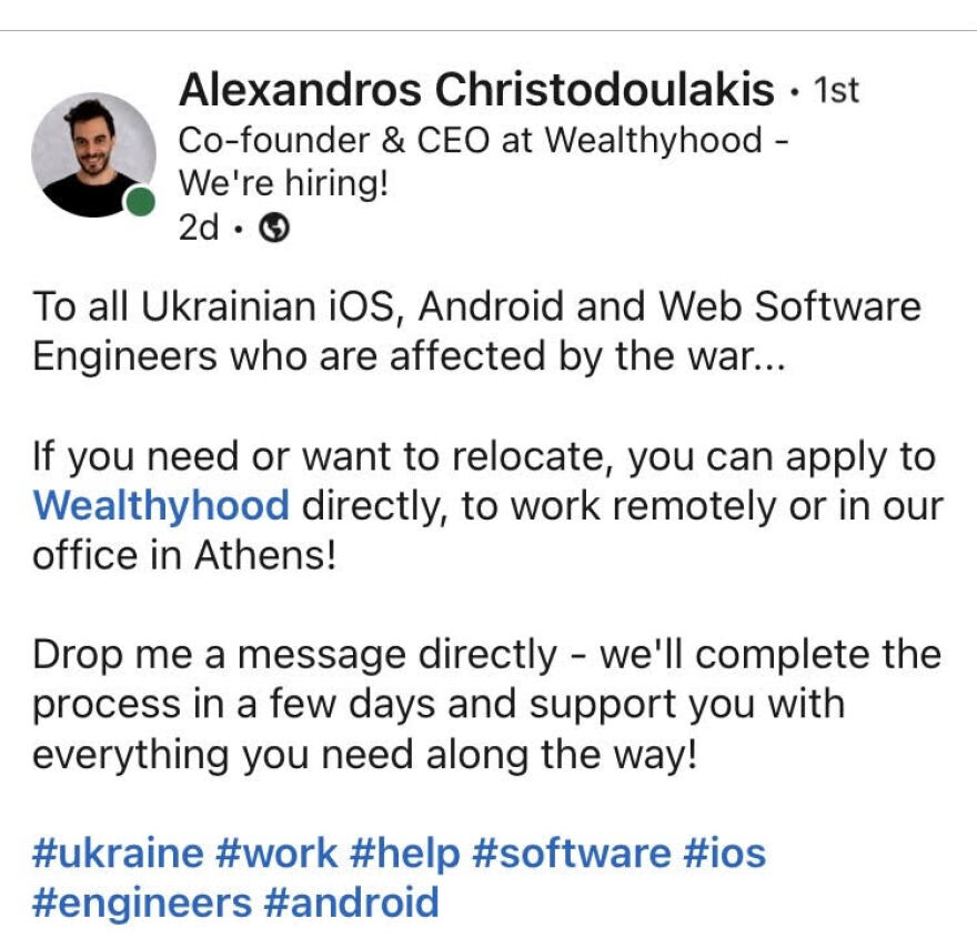 Greek Startup Company Wealth παρέχει θέσεις εργασίας για Ουκρανούς – Greek City Times