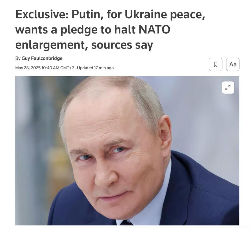 Reuters: Signatures from the West against NATO's expansion to the east and partial lifting Putin for 