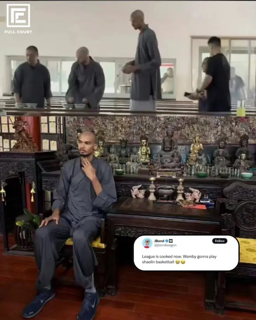 Ο Γουεμπανιάμα σε μοναστικό ταξίδι στην Κίνα: Ξύρισε το κεφάλι του και μπήκε σε ναό Σαολίν για διαλογισμό
