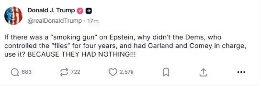 Χτύπημα Τραμπ για Έπσταϊν: Αν υπήρχε «αδιάσειστη απόδειξη», γιατί δεν την δημοσίευσαν οι Δημοκρατικοί του Μπάιντεν;