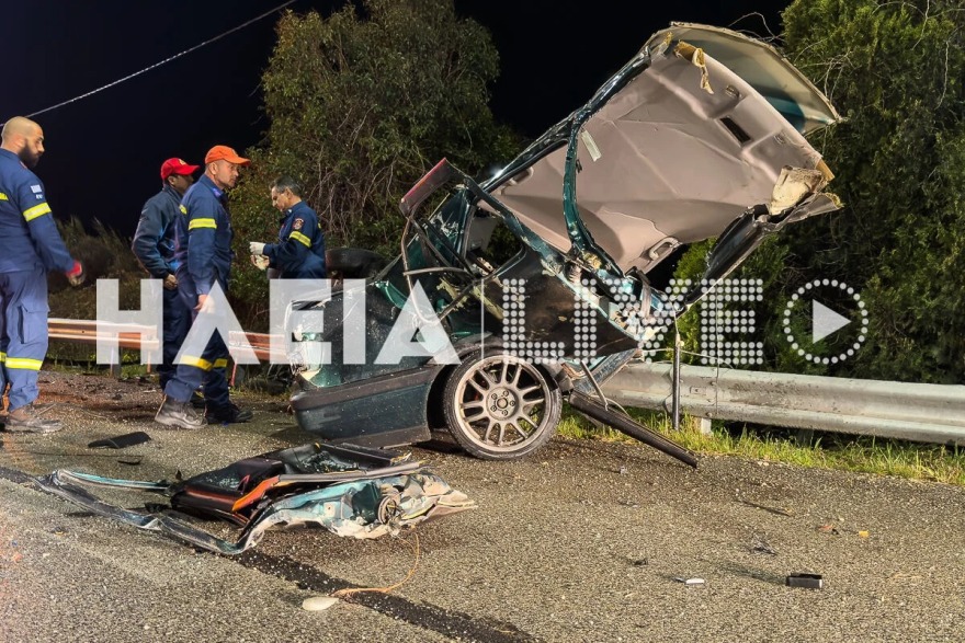 Ηλεία: Μάχη για τη ζωή του δίνει 30χρονος μετά από τροχαίο στην Πύργου - Κυπαρισσίας, το ΙΧ του κόπηκε στα δύο