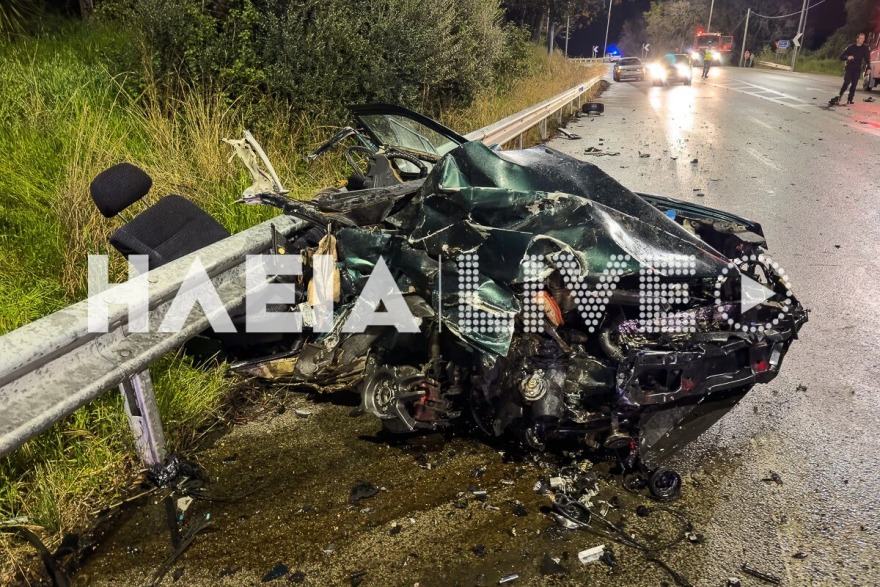 Ηλεία: Μάχη για τη ζωή του δίνει 30χρονος μετά από τροχαίο στην Πύργου - Κυπαρισσίας, το ΙΧ του κόπηκε στα δύο