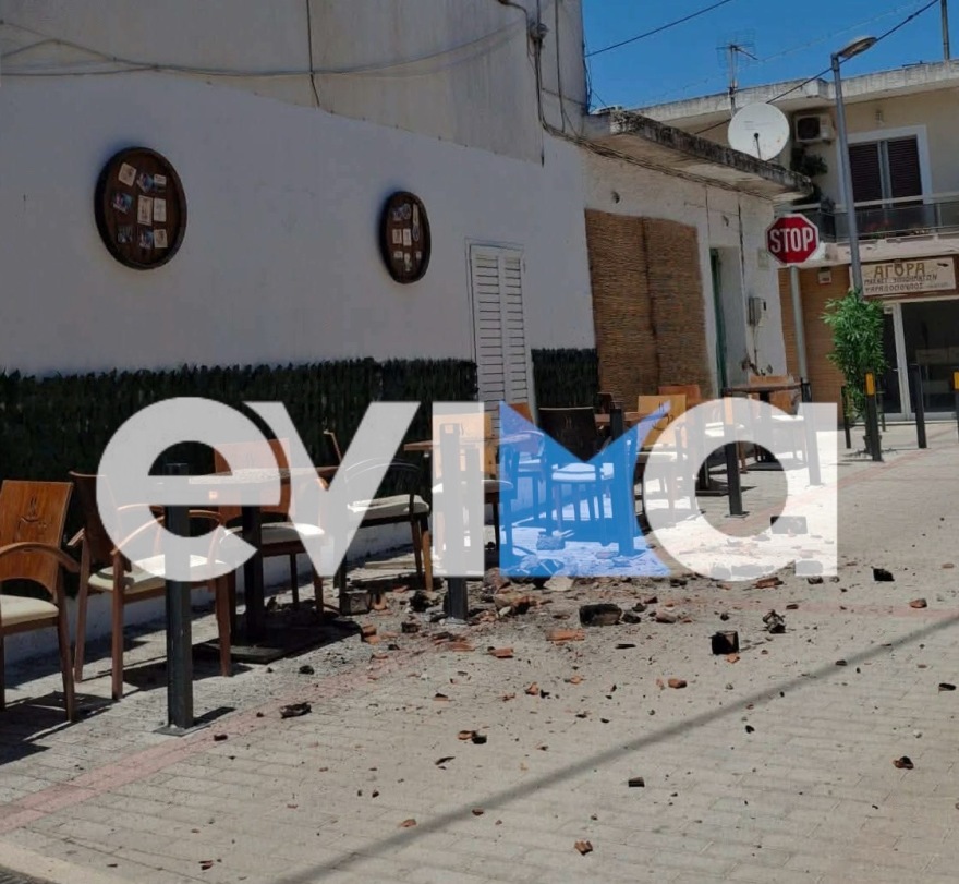 Ζημιές σε σπίτια, μαγαζιά και εκκλησία και κατολισθήσεις στην Εύβοια μετά τους ισχυρούς σεισμούς, οι πρώτες εικόνες
