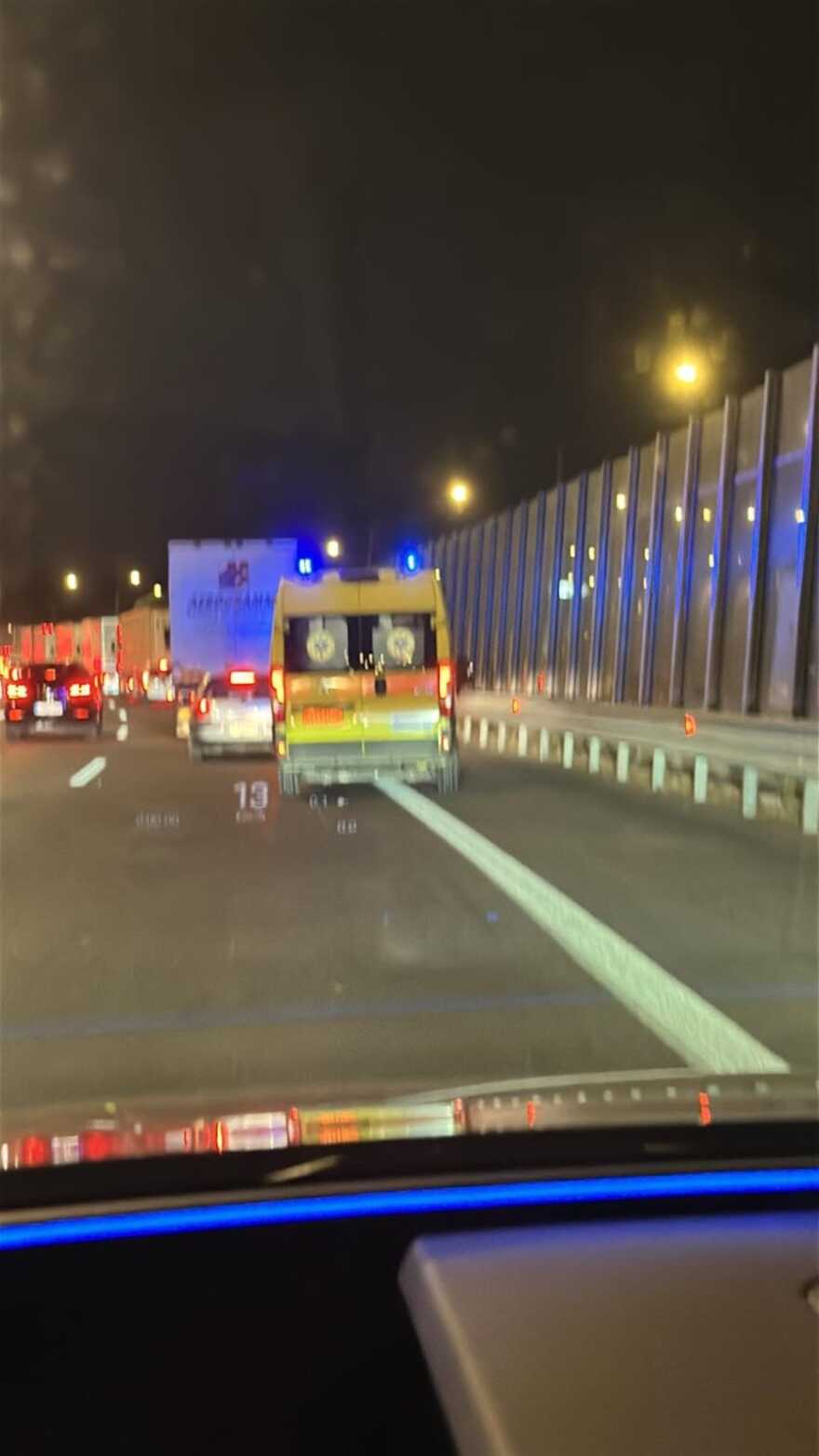 Μποτιλιάρισμα στην Εθνική στο ύψος της Κηφισιάς λόγω έργων