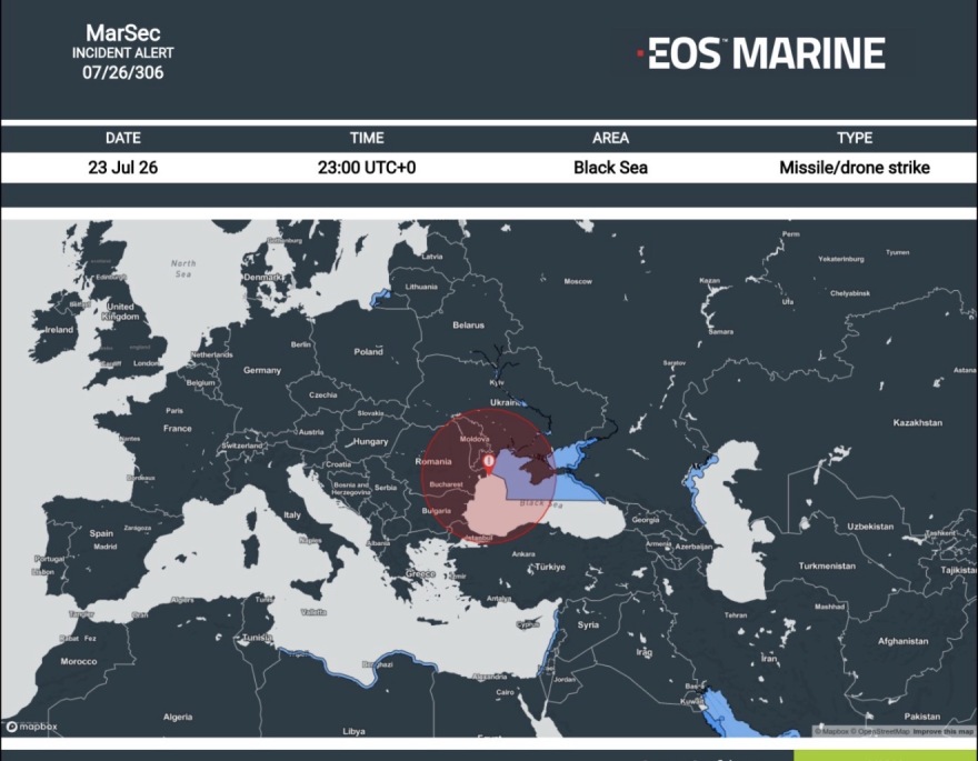 Θαλάσσιο drone χτύπησε φορτηγό πλοίο στη Μαύρη Θάλασσα 
