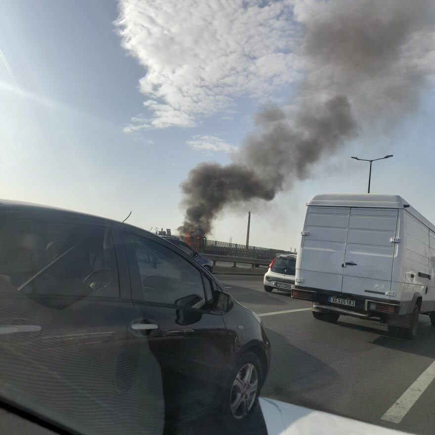 Κηφισός: Φωτιά σε όχημα στο ρεύμα προς Λαμία