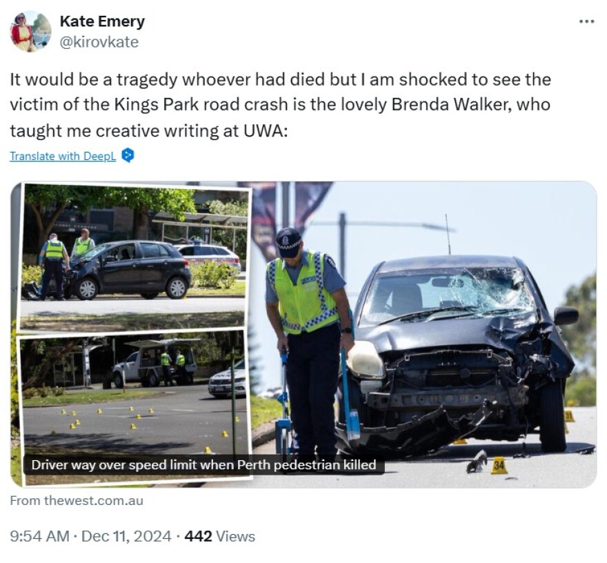 Μπρέντα Γουόκερ: Νεκρή η βραβευμένη συγγραφέας - Παρασύρθηκε από αυτοκίνητο ενώ περπατούσε