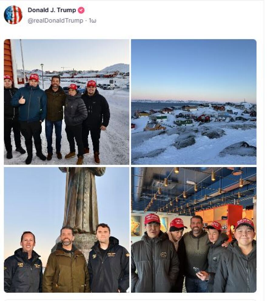 Στη Γροιλανδία ο Τραμπ Τζούνιορ μετά τις δηλώσεις του πατέρα του περί αγοράς από τις ΗΠΑ - «Απίστευτο μέρος»