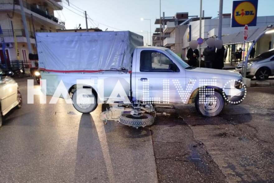 Τροχαίο ατύχημα με τραυματία στον Πύργο - Μηχανή βρέθηκε κάτω από τις ρόδες αγροτικού